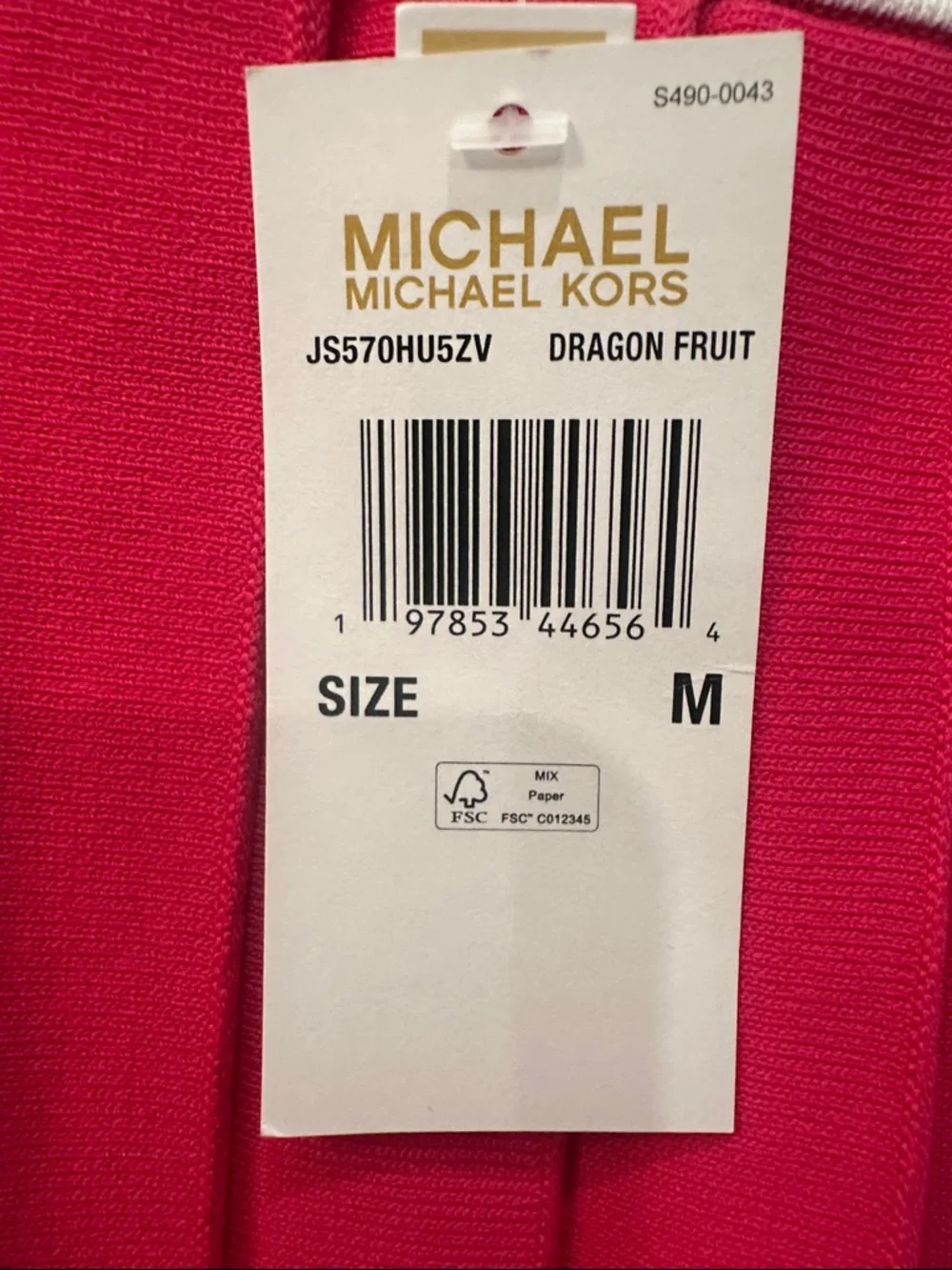 Michael Kors Dragon Fruit Pink Stretch Knit Pleated Mini Skirt - NWT - Picture 6 of 6